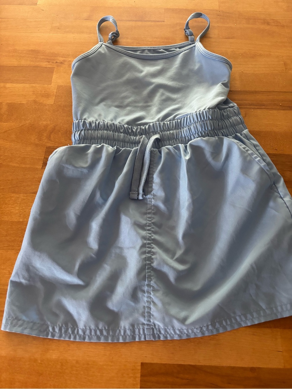 abercrombie kids light blue tank sundress / skort with drawstring waist - 5/6